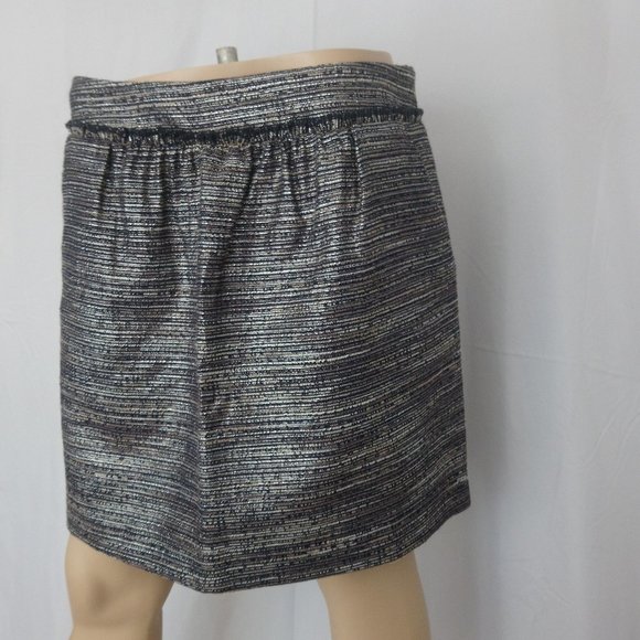 NWT GAP Metallic Tweed Mini Skirt Navy Blue & Metallic Silver Thread Size 8 - Picture 5 of 7